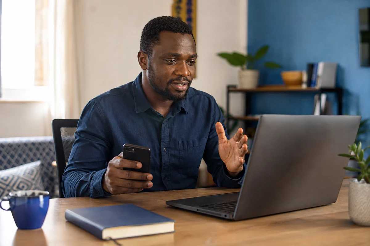 Professional taking part in a video call